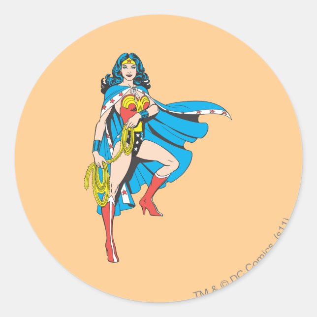 Wonder Woman Cape Classic Round Sticker (Front)