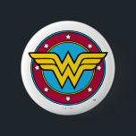 Wonder Woman | Circle & Stars Logo 2 Inch Round Button<br><div class="desc">Wonder Woman Logos</div>