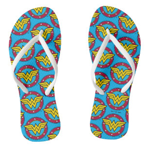 Wonder Woman   Circle & Stars Logo Flip Flops