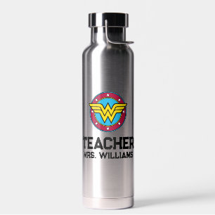 Wonder Woman   Circle & Stars Logo Water Bottle