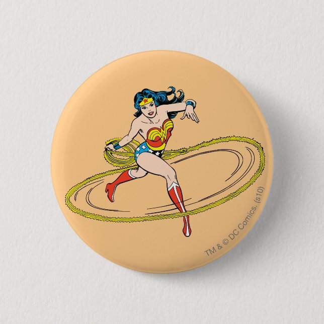 Wonder Woman Circled with Lasso 2 Inch Round Button (Front)