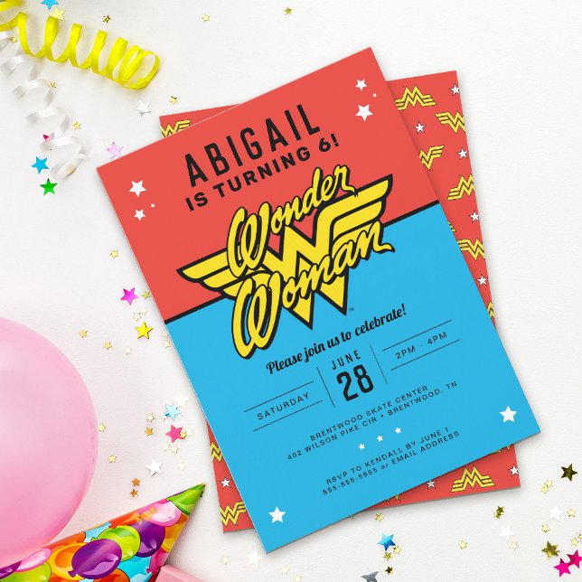 Wonder Woman Classic Logo Birthday Invitation (Creator Uploaded)