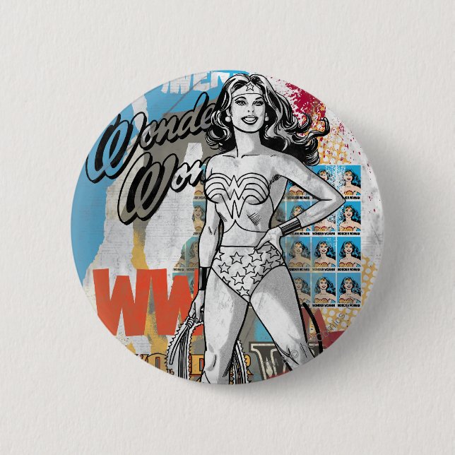 Wonder Woman Collage 2 2 Inch Round Button (Front)