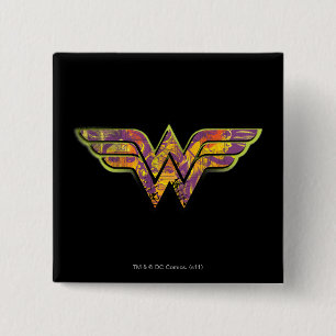 Wonder Woman Colourful Logo 2 Inch Square Button