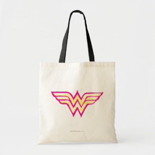 Wonder Woman Colourful Pink and Yellow Logo Tote Bag