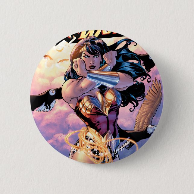 Wonder Woman Comic Cover #1 2 Inch Round Button (Front)