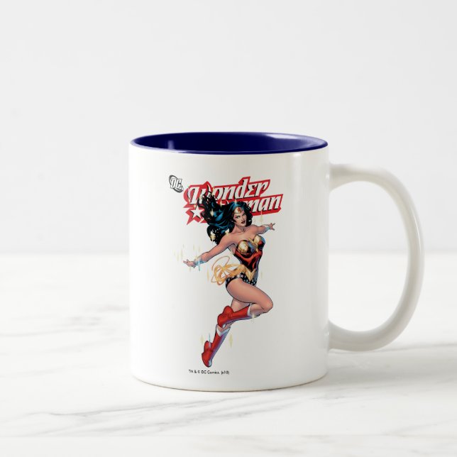 Wonder Woman Comic Cover Two-Tone Coffee Mug (Right)
