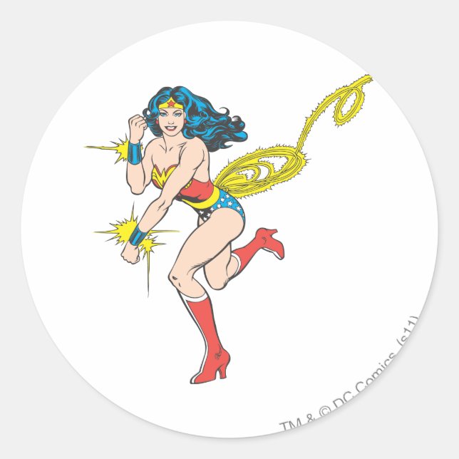 Wonder Woman Cuffs Classic Round Sticker (Front)