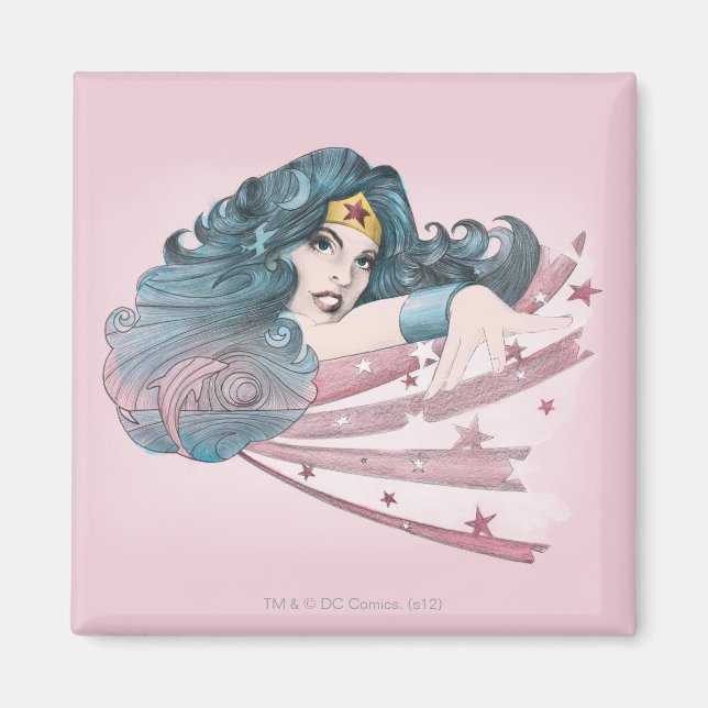 Wonder Woman Dolphin and Stripes Magnet (Front)