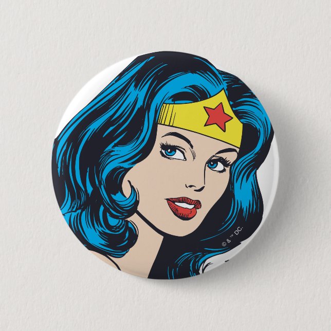 Wonder Woman Face 2 Inch Round Button (Front)