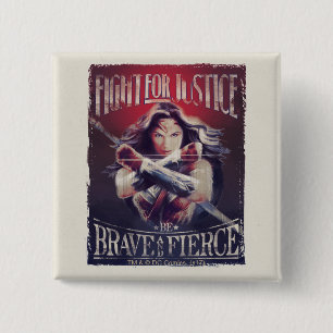 Wonder Woman Fight For Justice 2 Inch Square Button