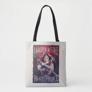 Wonder Woman Fight For Justice Tote Bag