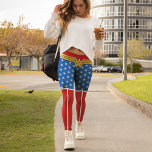 Wonder Woman - Fight For Peace Leggings<br><div class="desc">Check out these Wonder Woman inspired leggings featuring her iconic red and white boots,  and a blue star patterned bottom.</div>