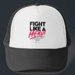 Wonder Woman - Fight Like A Hero Trucker Hat<br><div class="desc">Check out this Wonder Woman inspired typography graphic that reads: Fight like a hero!</div>