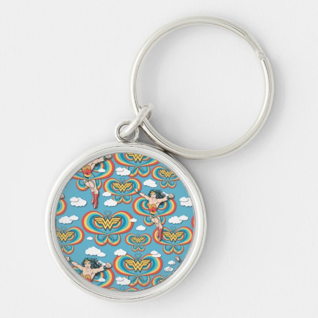 Wonder Woman Flying High Pattern Keychain (Front)