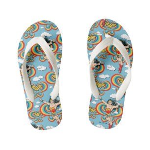 Wonder Woman Flying High Pattern Kid's Flip Flops