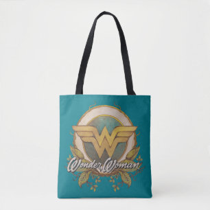 Wonder Woman Foliage Sketch Logo Tote Bag