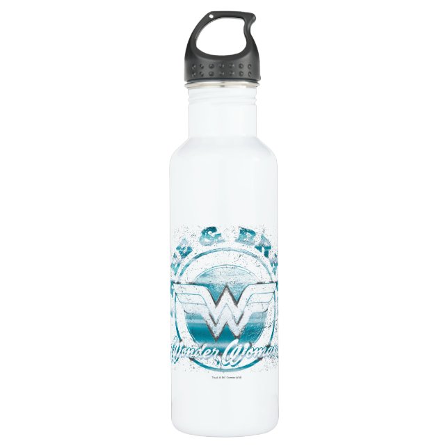 Wonder Woman Free & Brave Grunge Graphic 710 Ml Water Bottle (Front)