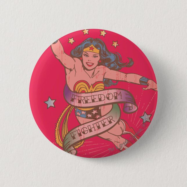 Wonder Woman Freedom Fighter 2 Inch Round Button (Front)
