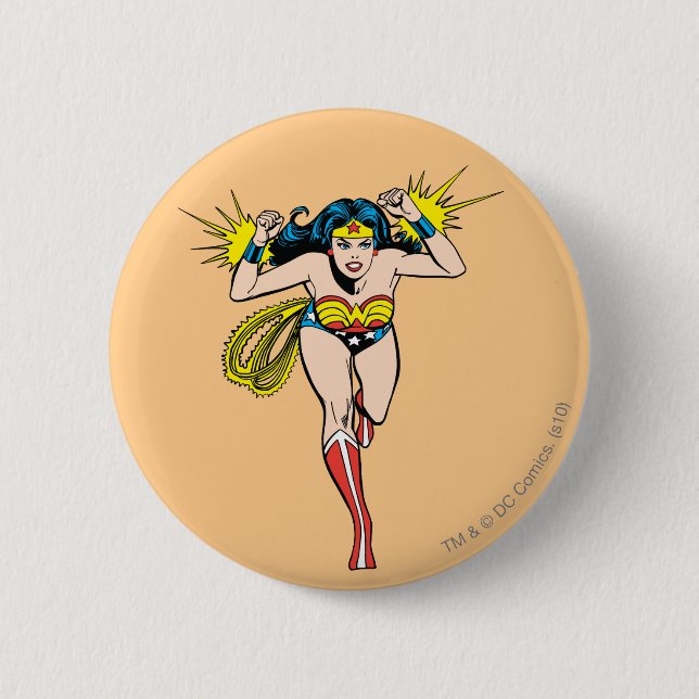 Wonder Woman Glowing Cuffs 2 Inch Round Button (Front)