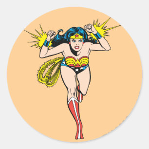 Wonder Woman Glowing Cuffs Classic Round Sticker