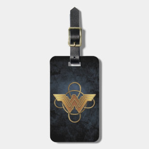 Wonder Woman Gold Symbol Over Lasso Luggage Tag