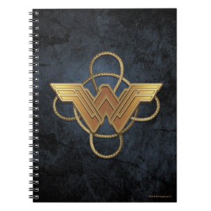Wonder Woman Gold Symbol Over Lasso Notebook