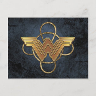 Wonder Woman Gold Symbol Over Lasso Postcard