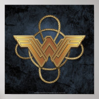 Wonder Woman Gold Symbol Over Lasso