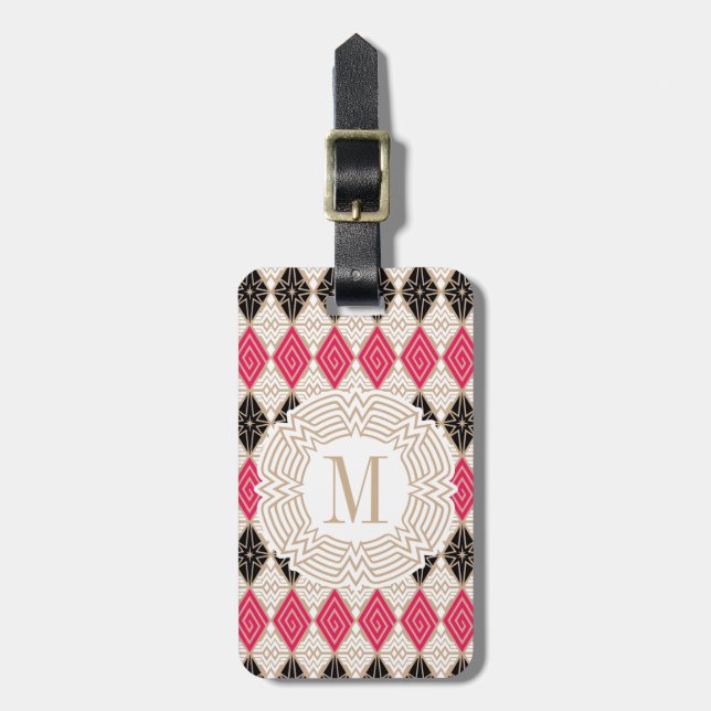 Wonder Woman Greek Pattern Luggage Tag (Front Vertical)