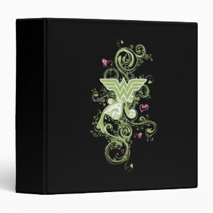 Wonder Woman Green Swirls Logo Binder
