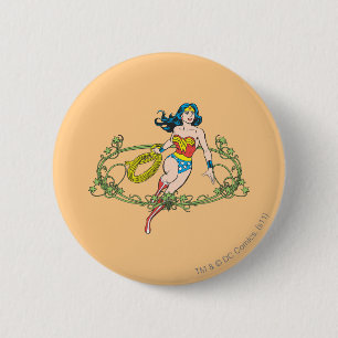 Wonder Woman Green Vines 2 Inch Round Button