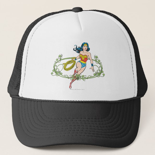 Wonder Woman Green Vines Trucker Hat (Front)
