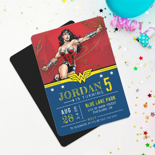 Wonder Woman   Happy Birthday Invitation