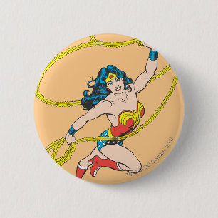 Wonder Woman Holds Lasso 3 2 Inch Round Button