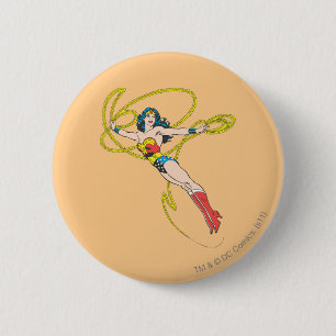 Wonder Woman Holds Lasso 4 2 Inch Round Button