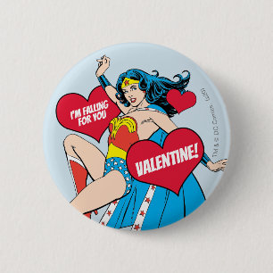 Wonder Woman I'm Falling For You Valentine 2 Inch Round Button