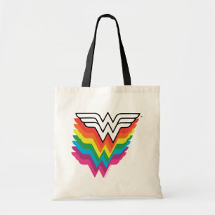 Wonder Woman Layered Rainbow Logo Tote Bag