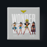 Wonder Woman Legends Forever Graphic 2 Inch Square Button<br><div class="desc">Legends are Forever with this iconic Wonder Woman graphic celebrating the different eras of our favourite Amazonian Warrior! Grab this on a fun graphic tee,  wall art,  or many more customizable Zazzle products perfect for gifting or treating yourself!</div>