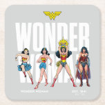 Wonder Woman Legends Forever Graphic Square Paper Coaster<br><div class="desc">Legends are Forever with this iconic Wonder Woman graphic celebrating the different eras of our favourite Amazonian Warrior! Grab this on a fun graphic tee,  wall art,  or many more customizable Zazzle products perfect for gifting or treating yourself!</div>