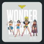 Wonder Woman Legends Forever Graphic Square Sticker<br><div class="desc">Legends are Forever with this iconic Wonder Woman graphic celebrating the different eras of our favourite Amazonian Warrior! Grab this on a fun graphic tee,  wall art,  or many more customizable Zazzle products perfect for gifting or treating yourself!</div>