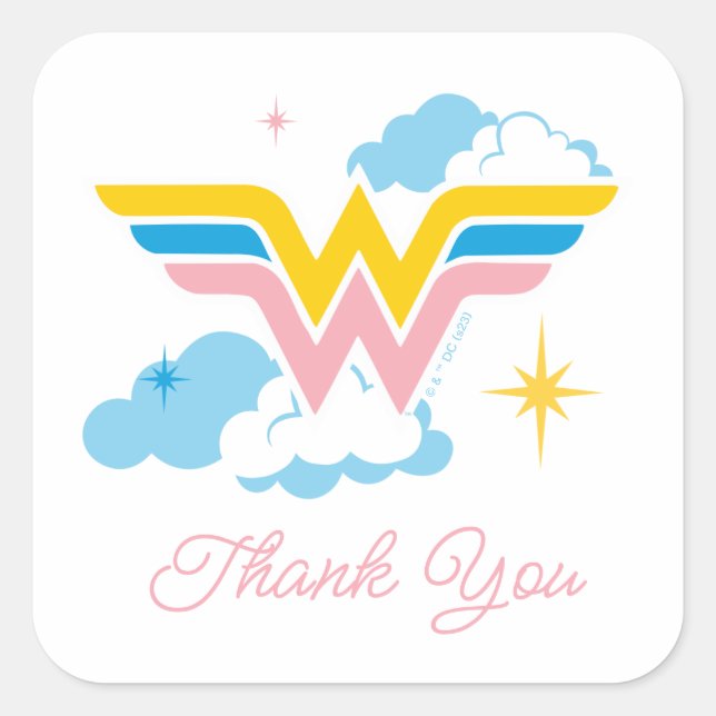 Wonder Woman Logo | Baby Shower Square Sticker (Front)