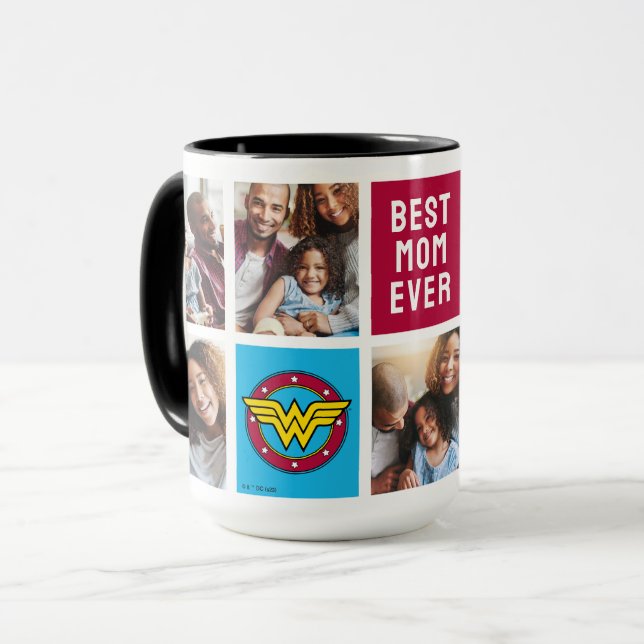 Wonder Woman Logo | Mom Photo Collage Mug (Front Left)