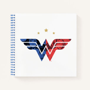 Wonder Woman Modern & Retro Comic Overlay Logo Notebook