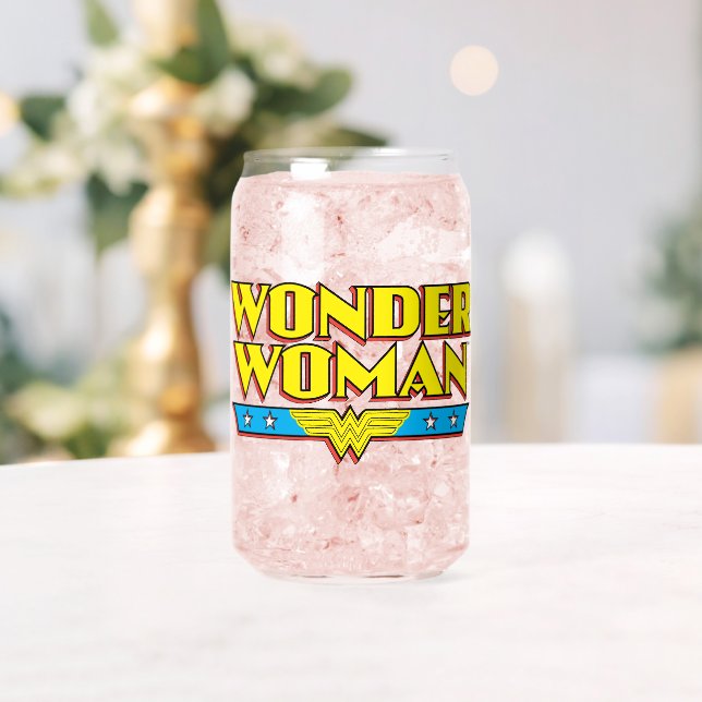 Wonder Woman Name and Logo Can Glass (Insitu (Wedding))