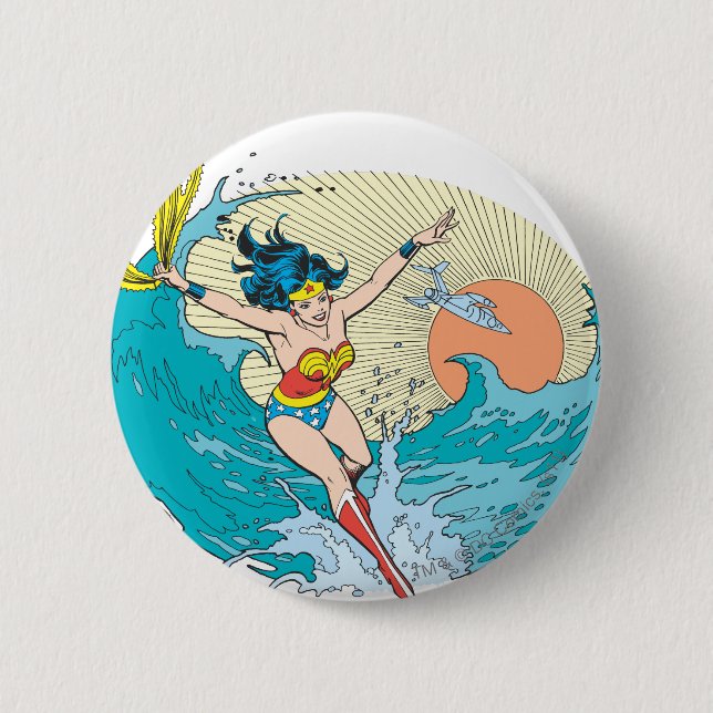 Wonder Woman Ocean Sky 2 Inch Round Button (Front)