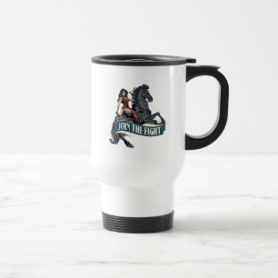 Wonder Woman on Horse Comic Art Travel Mug