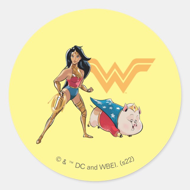 Wonder Woman & PB Classic Round Sticker (Front)