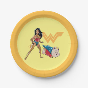 Wonder Woman & PB Paper Plate