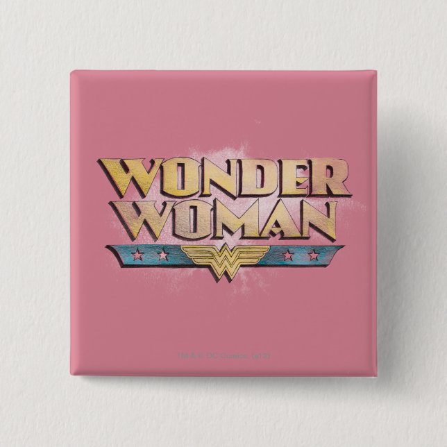 Wonder Woman Pencil Logo 2 Inch Square Button (Front)